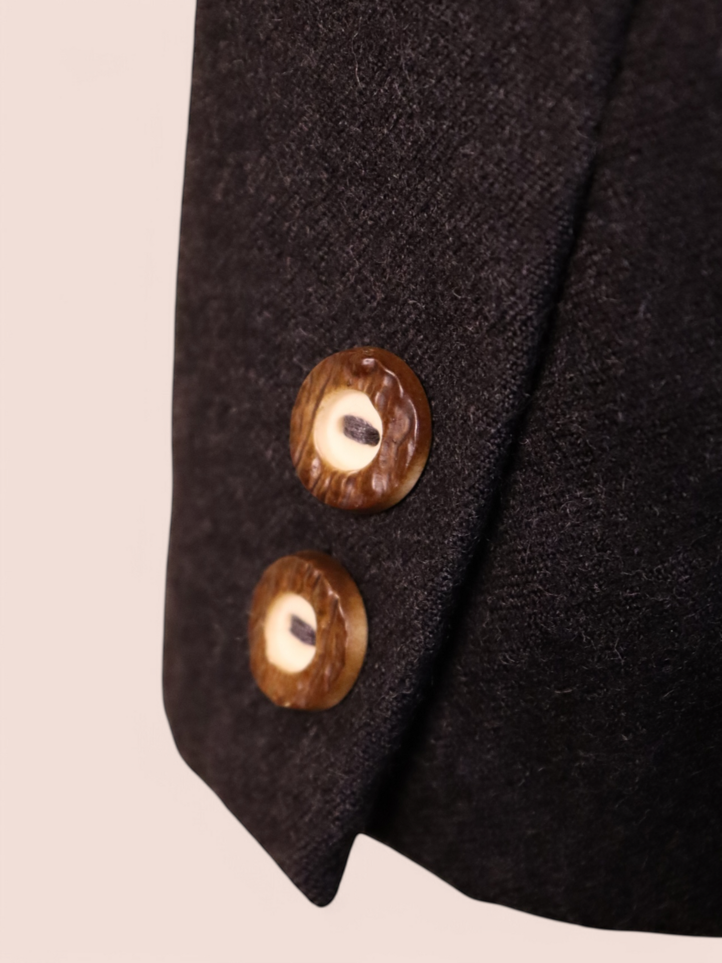 Blazer con Dettagli Camoscio e Legno | Vintage