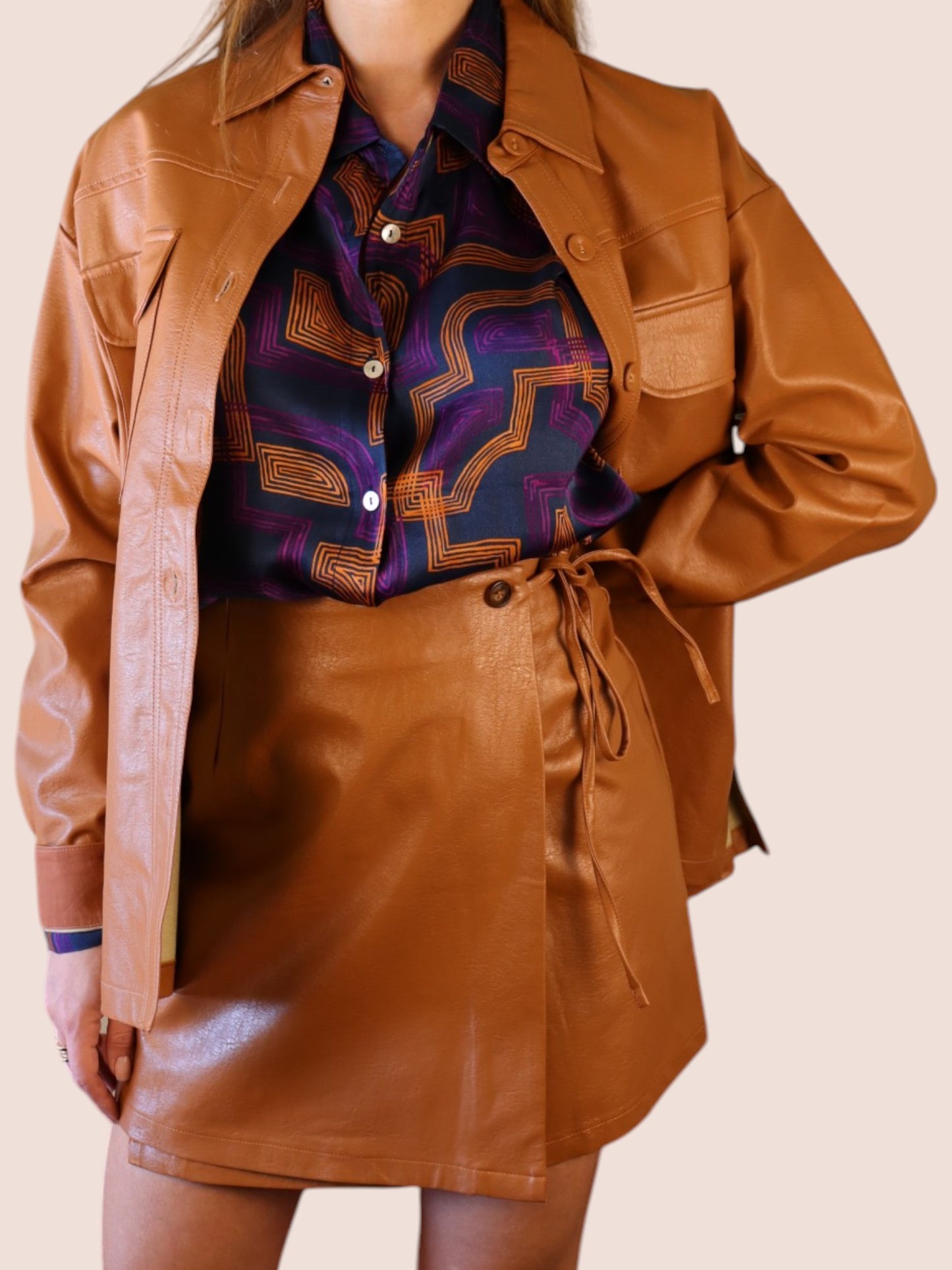 Giacca in Ecopelle Caramello