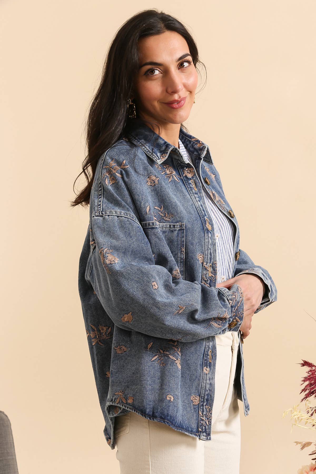 Giacca in Denim Ricamato
