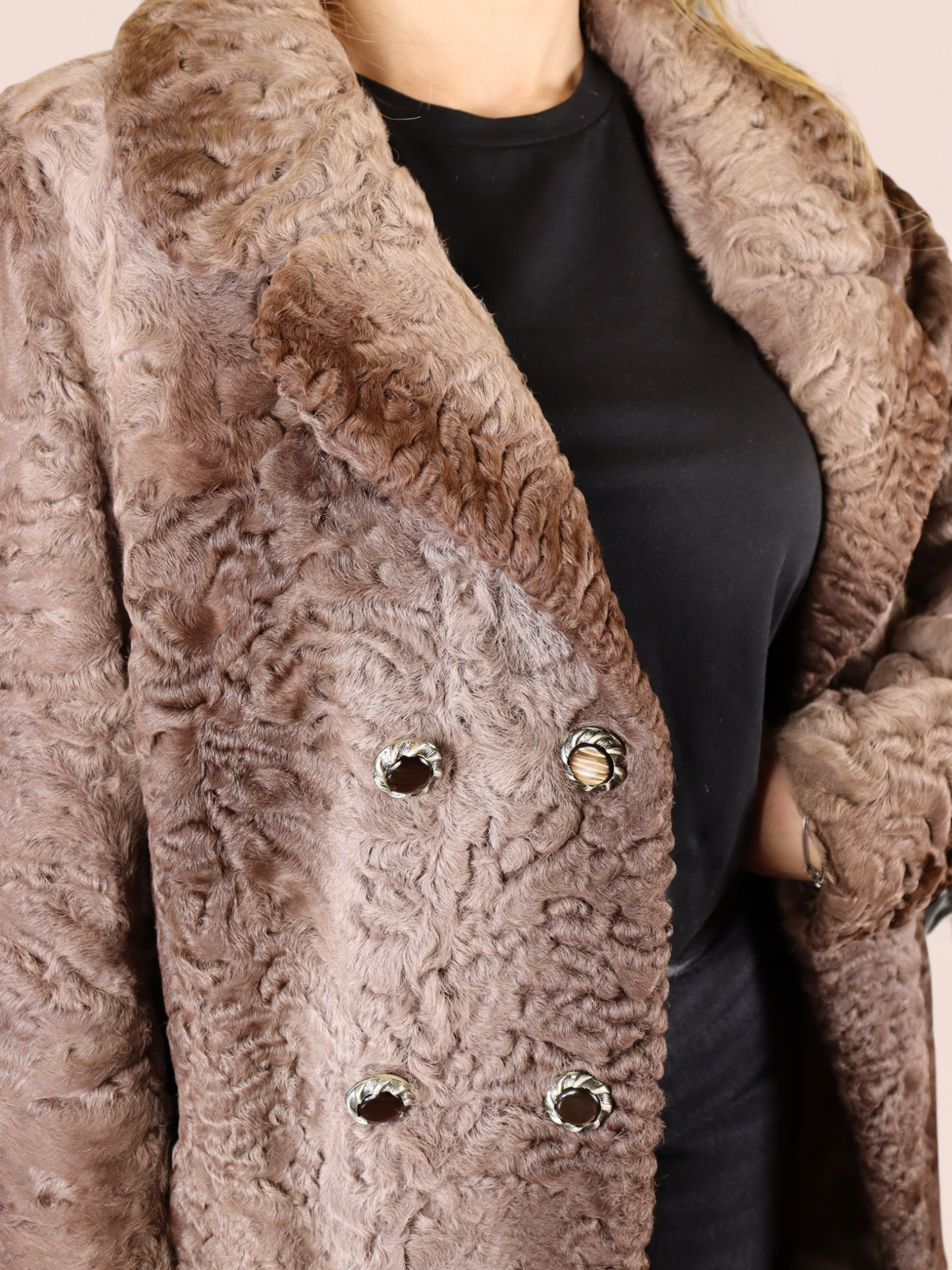Cappotto in Astrakan Beige | Vintage
