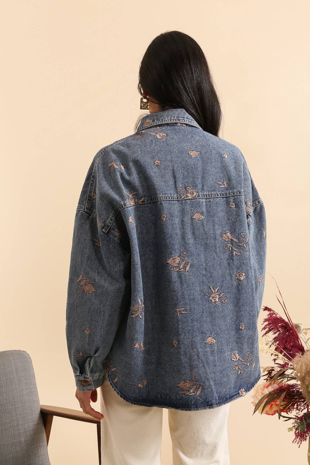 Giacca in Denim Ricamato