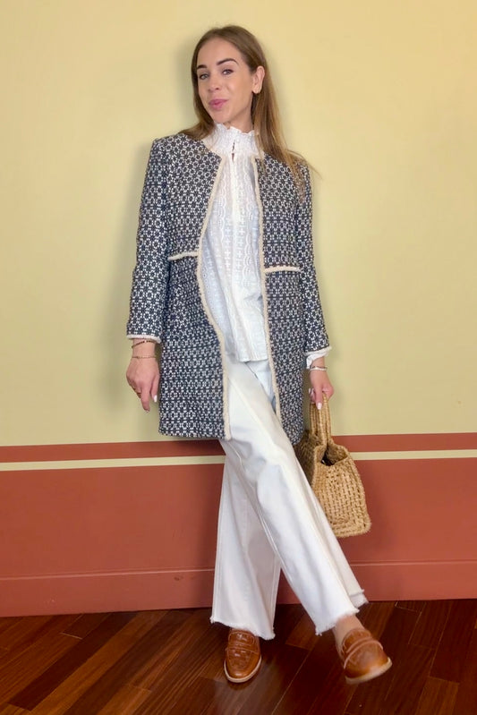 Cappotto in Tweed con Profili Frangiati | Pre-Loved