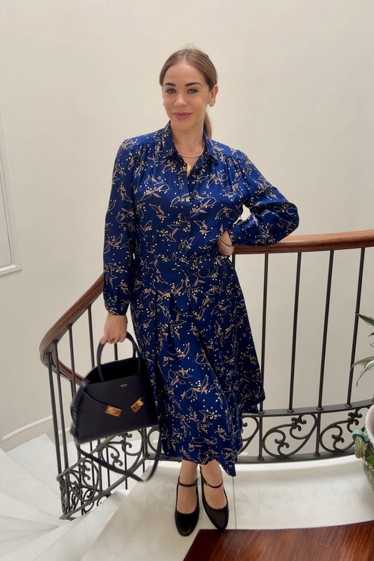 Abito Camicia Midi con Stampa Floreale | Vintage