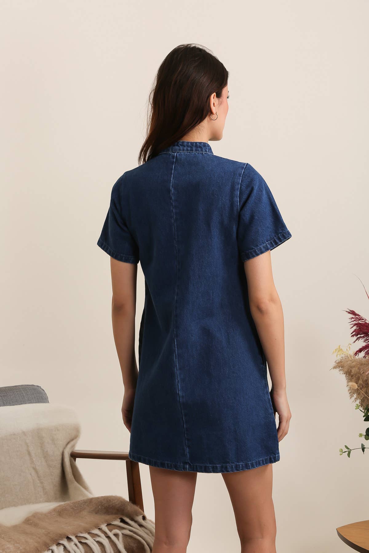 Abito in Denim Stile Cinese