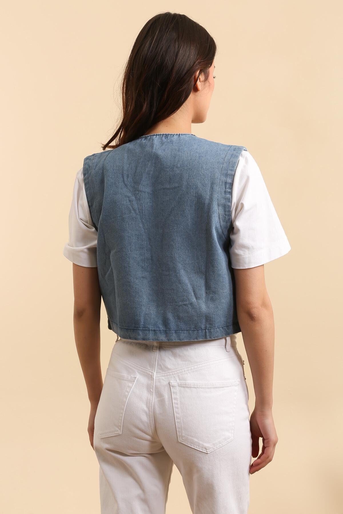 Gilet Denim Ricamato